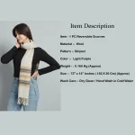 Light Purple Striped Neck Wrap Women's Wool Scarf - Image 8