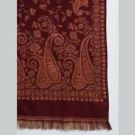 Men's and Women's Maroon Paisley Wool Shawl - Image 7