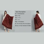 Men's and Women's Maroon Paisley Wool Shawl - Image 9