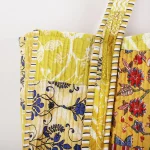 Patchwork Quilted Tote Bag Women Yellow Color Shoulder Bag - Image 3