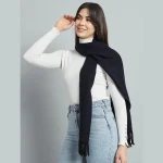Purple Solid Wool Scarf For Women's Gift - Image 2