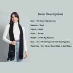 Purple Solid Wool Scarf For Women's Gift - Image 8