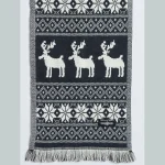 Reversible Blue Deer Wool Scarf For Women's - Image 6