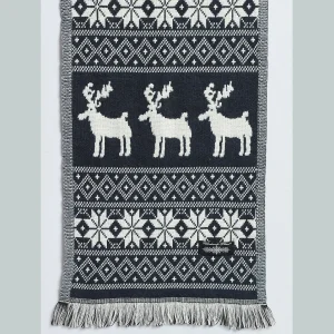 Reversible Blue Deer Wool Scarf For Women's - Image 6