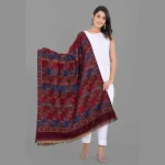 Reversible Casual Wear Maroon Wool Shawl