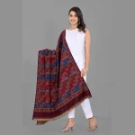 Reversible Casual Wear Maroon Wool Shawl - Image 2
