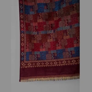 Reversible Casual Wear Maroon Wool Shawl - Image 6