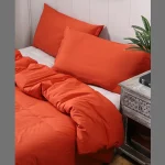 Luxury Rust Color Duvet Cover With Pillow Case - Image 5