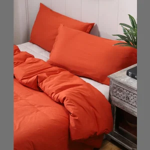 Luxury Rust Color Duvet Cover With Pillow Case - Image 5