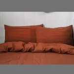 Solid Brown Pure Cotton Duvet Cover with Pillow Cover - Image 3