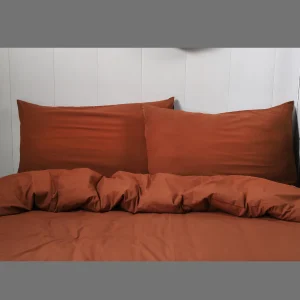 Solid Brown Pure Cotton Duvet Cover with Pillow Cover - Image 3