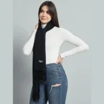 Solid Green Winter Wool Neck Wraps Scarf - Image 2