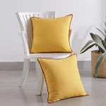 Solid Mustard Color Fabric Cushion Cover 16"