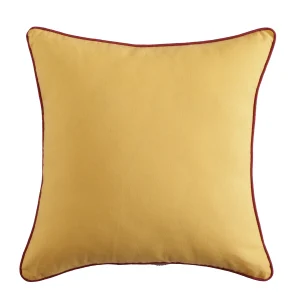 Solid Mustard Color Fabric Cushion Cover 16" - Image 3