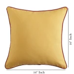 Solid Mustard Color Fabric Cushion Cover 16" - Image 7