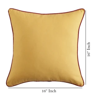 Solid Mustard Color Fabric Cushion Cover 16" - Image 7
