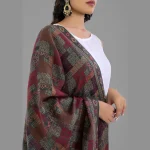 Traditional Winter Wraps Grey Wool Shawl - Image 5