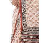 White Paisley Print Soft Cotton Sari - Image 5