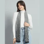 Winter Fashion Women Neck Wraps Grey Leopard Wool Scarf