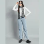 Winter Fashion Women Neck Wraps Grey Leopard Wool Scarf - Image 5