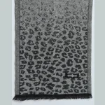 Winter Fashion Women Neck Wraps Grey Leopard Wool Scarf - Image 6