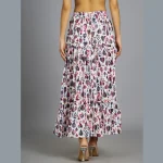 Women Casual Wear White Abstract Printed Skirt - Image 5