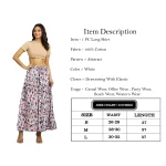 Women Casual Wear White Abstract Printed Skirt - Image 7