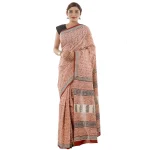 Women Floral Design Saree Block Printed