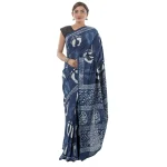 Women Indigo Blue Color Cotton Saree