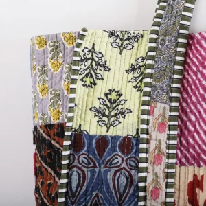 Women And Man Beautiful Patchwork Cotton Grocery Shopping Bags - Image 3