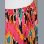 Women Pink Ikat Printed Pure Cotton Long Skirt - Image 4
