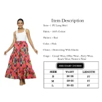Women Pink Ikat Printed Pure Cotton Long Skirt - Image 8