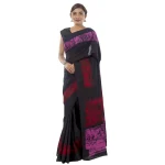 Women Tie Dye Print Casual Saree White Pink & Blue Sari