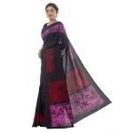 Women Tie Dye Print Casual Saree White Pink & Blue Sari - Image 2
