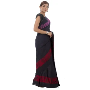 Women Tie Dye Print Casual Saree White Pink & Blue Sari - Image 3