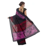 Women Tie Dye Print Casual Saree White Pink & Blue Sari - Image 4