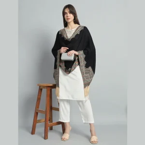 Women Winter Casual Soft And Warm Lightweight Black Stole - Image 6
