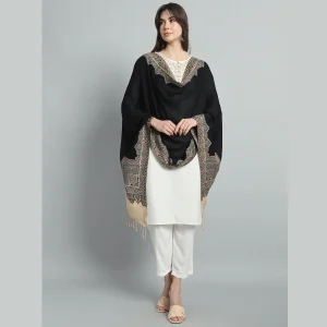 Women Winter Casual Soft And Warm Lightweight Black Stole - Image 7