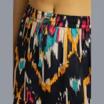 Women's Black Ikat Printed Long Skirt - Image 6