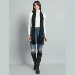 Women's Fashion Long Scarf Winter Warm Green Muffler - Image 4