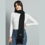 Women's Fashion Long Scarf Winter Warm Green Muffler - Image 2