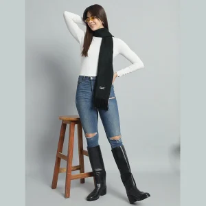 Women's Fashion Long Scarf Winter Warm Green Muffler - Image 6