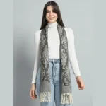 Women's Olive Green Paisley Winter Warm Scarf