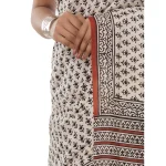 Women's Pure Cotton Saree White Floral Print - Image 4