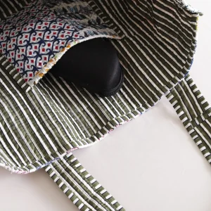 Women's White Patchwork Quilted Carry Bag - Image 4