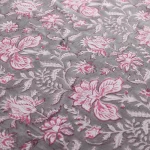 108"x90" Grey Floral Print Bedsheet With Pillow Covers - Image 4