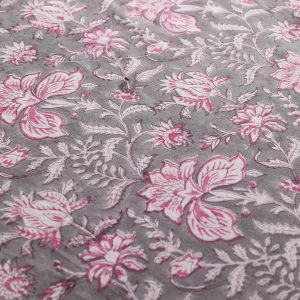 108"x90" Grey Floral Print Bedsheet With Pillow Covers - Image 4