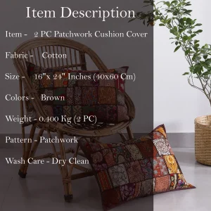 2 PC Brown Color Pillow Cover 24"x16" Inch - Image 6