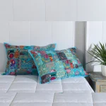 2 PC Handmade Turquoise Color Pillow Cover