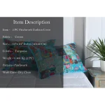 2 PC Handmade Turquoise Color Pillow Cover - Image 5